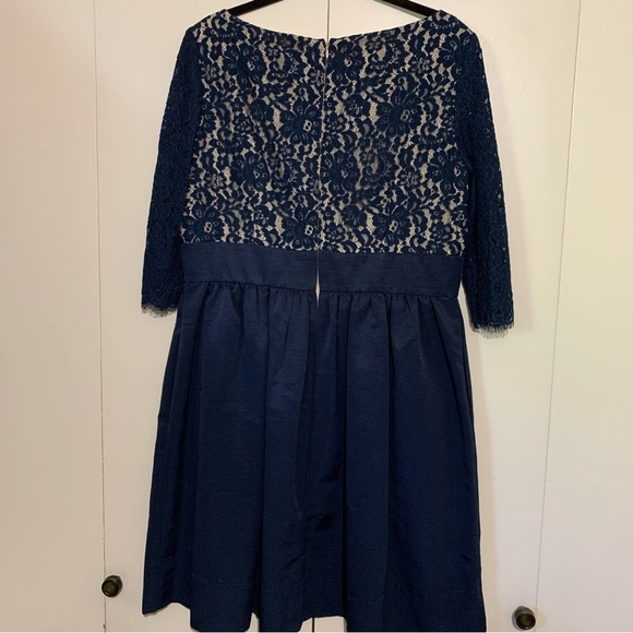 Eliza J Navy Fit & Flare Lace & Faille Navy Cocktail/Formal  Dress - Picture 10 of 11